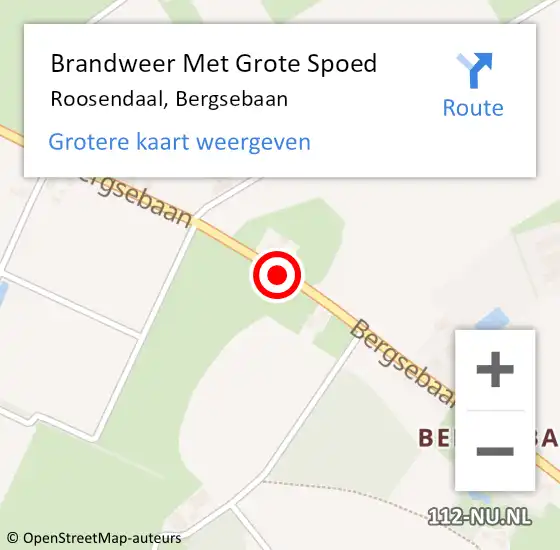 Locatie op kaart van de 112 melding: Brandweer Met Grote Spoed Naar Roosendaal, Bergsebaan op 14 januari 2018 02:28