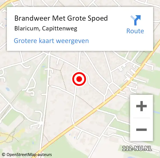 Locatie op kaart van de 112 melding: Brandweer Met Grote Spoed Naar Blaricum, Capittenweg op 14 januari 2018 03:22