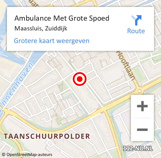 Locatie op kaart van de 112 melding: Ambulance Met Grote Spoed Naar Maassluis, Zuiddijk op 14 januari 2018 03:44