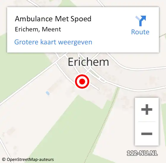 Locatie op kaart van de 112 melding: Ambulance Met Spoed Naar Erichem, Meent op 14 januari 2018 08:13