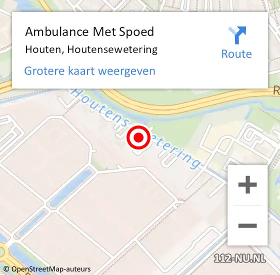 Locatie op kaart van de 112 melding: Ambulance Met Spoed Naar Houten, Houtensewetering op 14 januari 2018 10:05