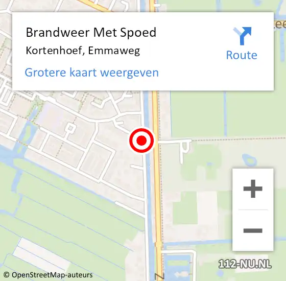 Locatie op kaart van de 112 melding: Brandweer Met Spoed Naar Kortenhoef, Emmaweg op 14 januari 2018 10:15