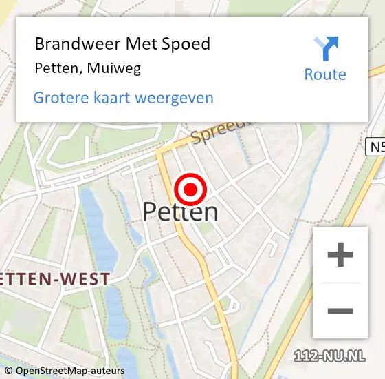 Locatie op kaart van de 112 melding: Brandweer Met Spoed Naar Petten, Muiweg op 14 januari 2018 10:23