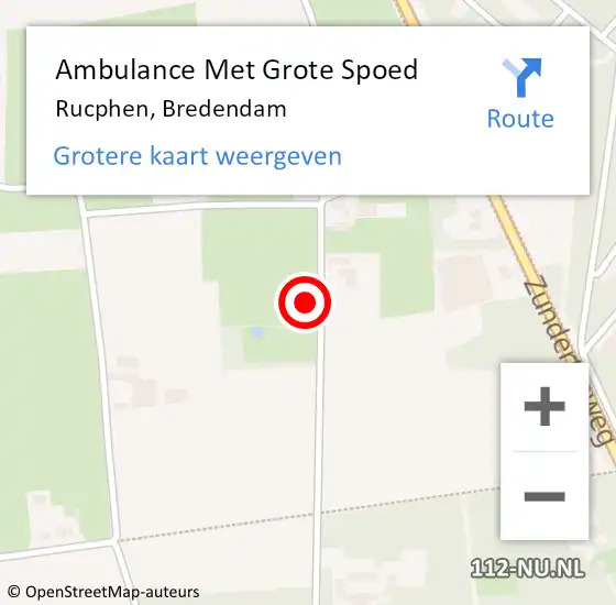 Locatie op kaart van de 112 melding: Ambulance Met Grote Spoed Naar Rucphen, Bredendam op 14 januari 2018 10:33