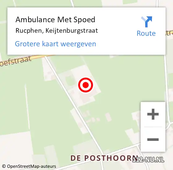 Locatie op kaart van de 112 melding: Ambulance Met Spoed Naar Rucphen, Keijtenburgstraat op 14 januari 2018 11:08