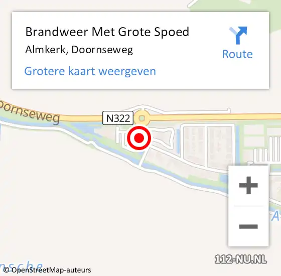 Locatie op kaart van de 112 melding: Brandweer Met Grote Spoed Naar Almkerk, Doornseweg op 14 januari 2018 11:17