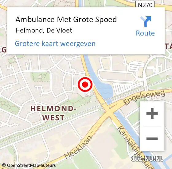 Locatie op kaart van de 112 melding: Ambulance Met Grote Spoed Naar Helmond, De Vloet op 14 januari 2018 11:45