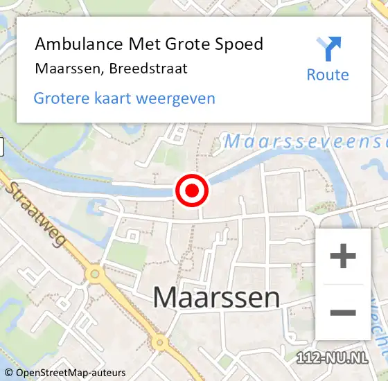 Locatie op kaart van de 112 melding: Ambulance Met Grote Spoed Naar Maarssen, Breedstraat op 14 januari 2018 12:00