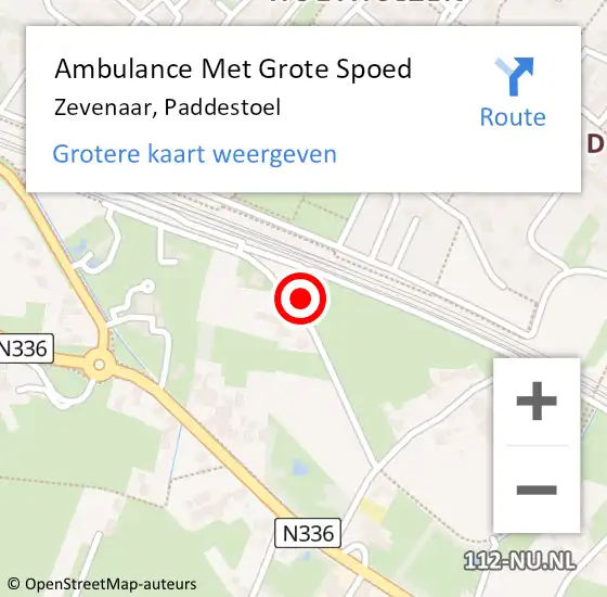 Locatie op kaart van de 112 melding: Ambulance Met Grote Spoed Naar Zevenaar, Paddestoel op 14 januari 2018 12:46