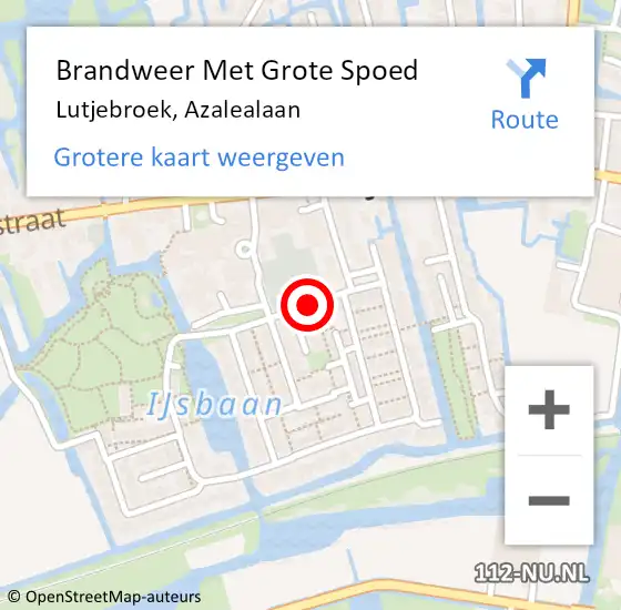 Locatie op kaart van de 112 melding: Brandweer Met Grote Spoed Naar Lutjebroek, Azalealaan op 14 januari 2018 13:46