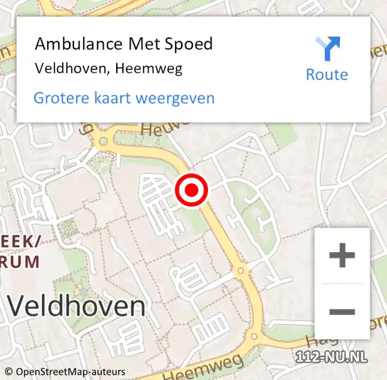 Locatie op kaart van de 112 melding: Ambulance Met Spoed Naar Veldhoven, Heemweg op 14 januari 2018 14:01
