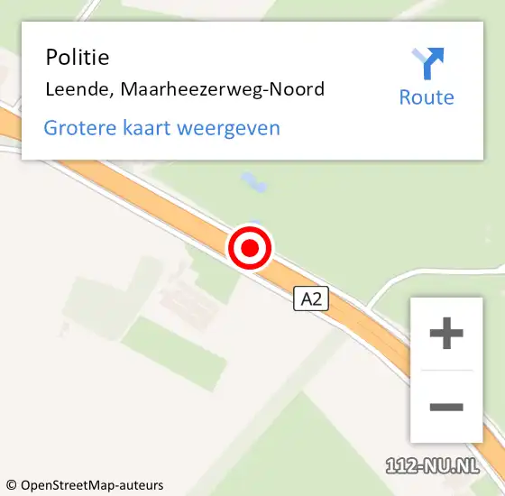 Locatie op kaart van de 112 melding: Politie Leende, Maarheezerweg-Noord op 14 januari 2018 14:25