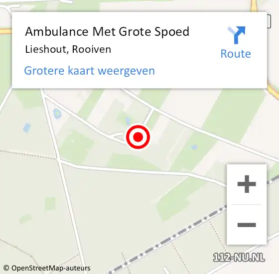 Locatie op kaart van de 112 melding: Ambulance Met Grote Spoed Naar Lieshout, Rooiven op 14 januari 2018 15:18