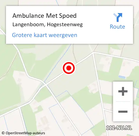 Locatie op kaart van de 112 melding: Ambulance Met Spoed Naar Langenboom, Hogesteenweg op 22 september 2013 10:50