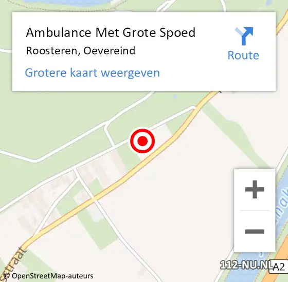 Locatie op kaart van de 112 melding: Ambulance Met Grote Spoed Naar Roosteren, Oevereind op 14 januari 2018 21:03