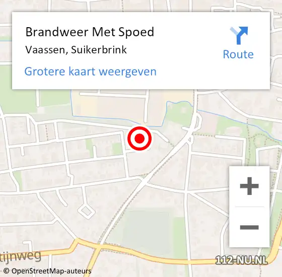 Locatie op kaart van de 112 melding: Brandweer Met Spoed Naar Vaassen, Suikerbrink op 14 januari 2018 23:06