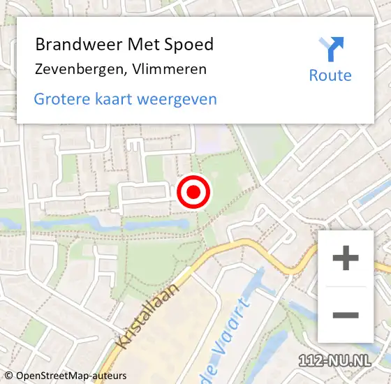 Locatie op kaart van de 112 melding: Brandweer Met Spoed Naar Zevenbergen, Vlimmeren op 14 januari 2018 23:06