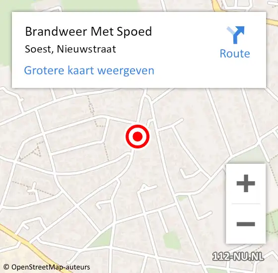 Locatie op kaart van de 112 melding: Brandweer Met Spoed Naar Soest, Nieuwstraat op 15 januari 2018 09:05