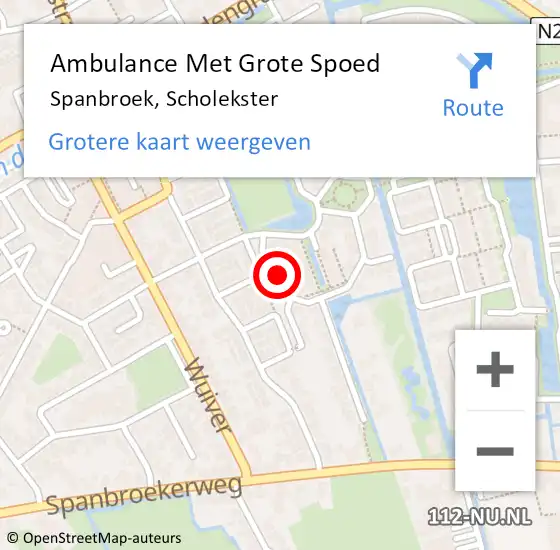 Locatie op kaart van de 112 melding: Ambulance Met Grote Spoed Naar Spanbroek, Scholekster op 15 januari 2018 09:52