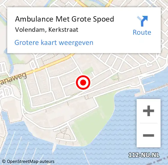 Locatie op kaart van de 112 melding: Ambulance Met Grote Spoed Naar Volendam, Kerkstraat op 15 januari 2018 10:25