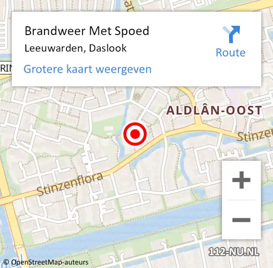 Locatie op kaart van de 112 melding: Brandweer Met Spoed Naar Leeuwarden, Daslook op 15 januari 2018 11:02