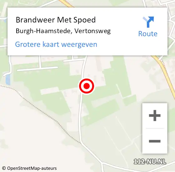 Locatie op kaart van de 112 melding: Brandweer Met Spoed Naar Burgh-Haamstede, Vertonsweg op 15 januari 2018 11:35