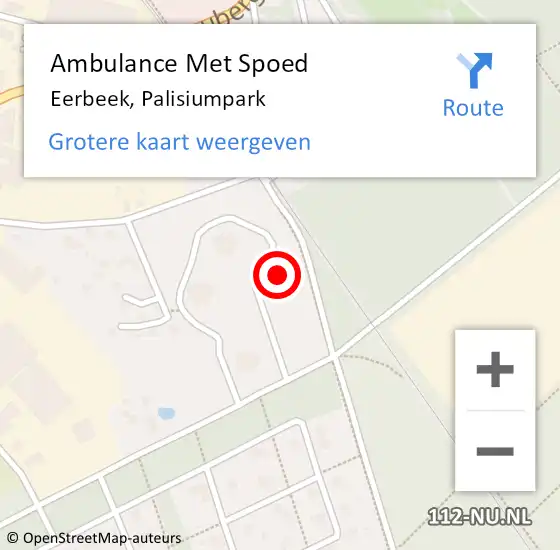 Locatie op kaart van de 112 melding: Ambulance Met Spoed Naar Eerbeek, Palisiumpark op 15 januari 2018 13:37