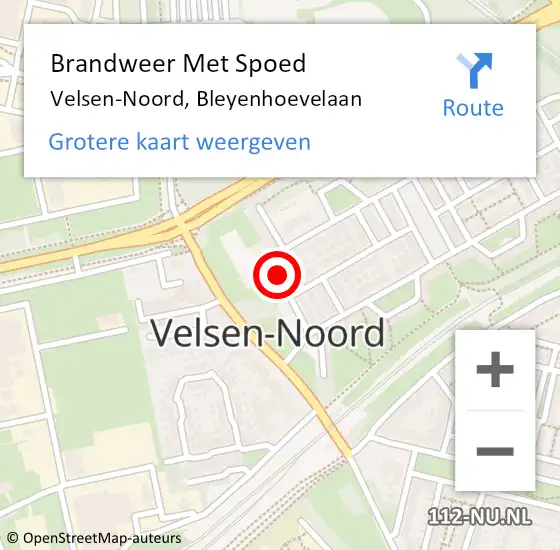 Locatie op kaart van de 112 melding: Brandweer Met Spoed Naar Velsen-Noord, Bleyenhoevelaan op 15 januari 2018 14:45