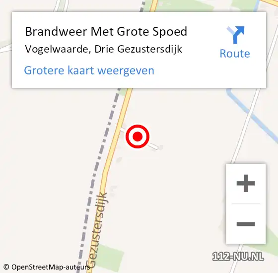 Locatie op kaart van de 112 melding: Brandweer Met Grote Spoed Naar Vogelwaarde, Drie Gezustersdijk op 15 januari 2018 15:07