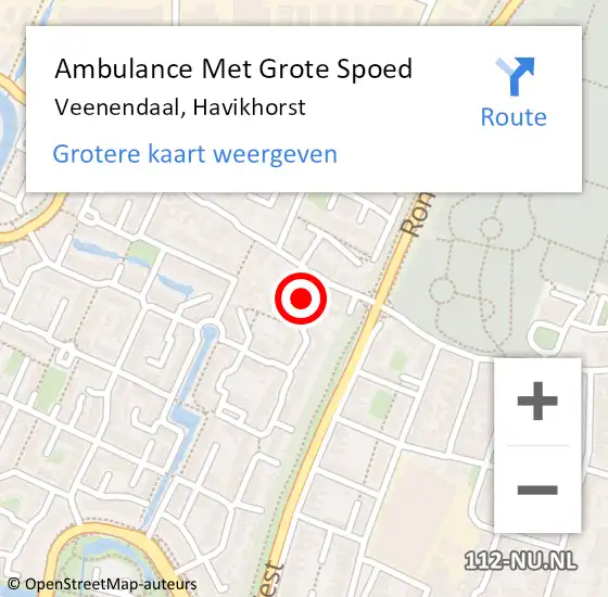 Locatie op kaart van de 112 melding: Ambulance Met Grote Spoed Naar Veenendaal, Havikhorst op 15 januari 2018 15:18