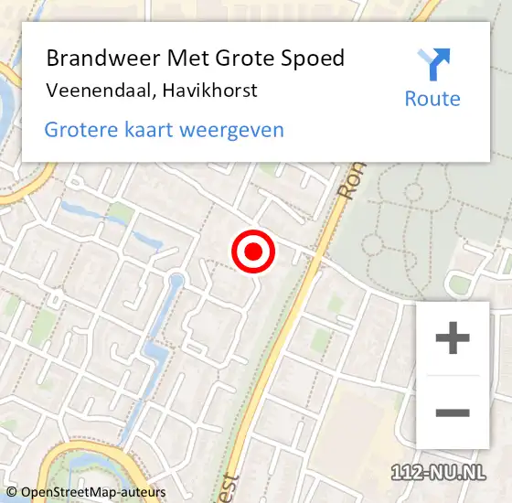 Locatie op kaart van de 112 melding: Brandweer Met Grote Spoed Naar Veenendaal, Havikhorst op 15 januari 2018 15:19