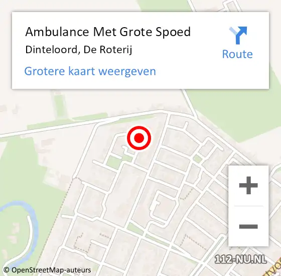 Locatie op kaart van de 112 melding: Ambulance Met Grote Spoed Naar Dinteloord, De Roterij op 15 januari 2018 16:50