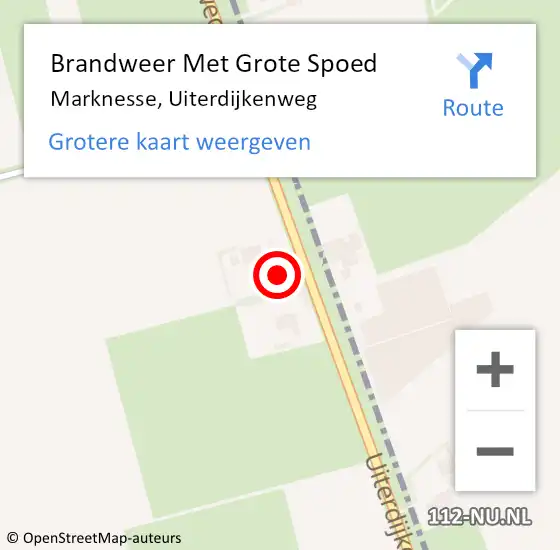 Locatie op kaart van de 112 melding: Brandweer Met Grote Spoed Naar Marknesse, Uiterdijkenweg op 15 januari 2018 17:04