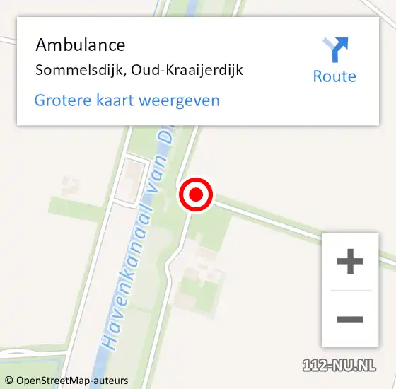 Locatie op kaart van de 112 melding: Ambulance Sommelsdijk, Oud-Kraaijerdijk op 13 februari 2014 09:07