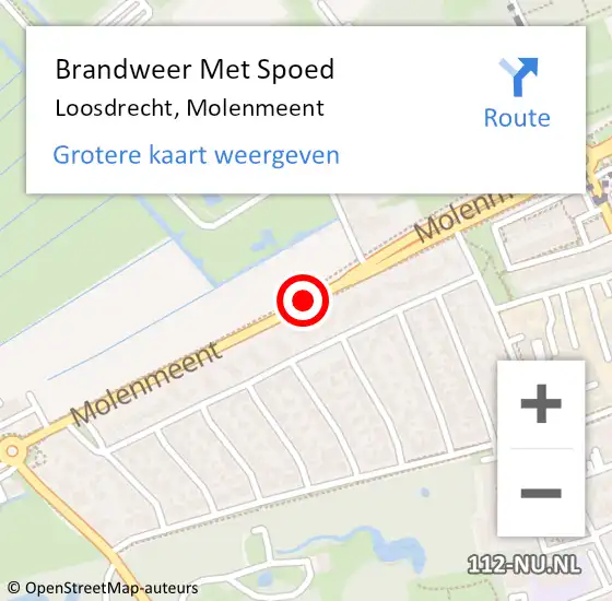 Locatie op kaart van de 112 melding: Brandweer Met Spoed Naar Loosdrecht, Molenmeent op 15 januari 2018 18:05