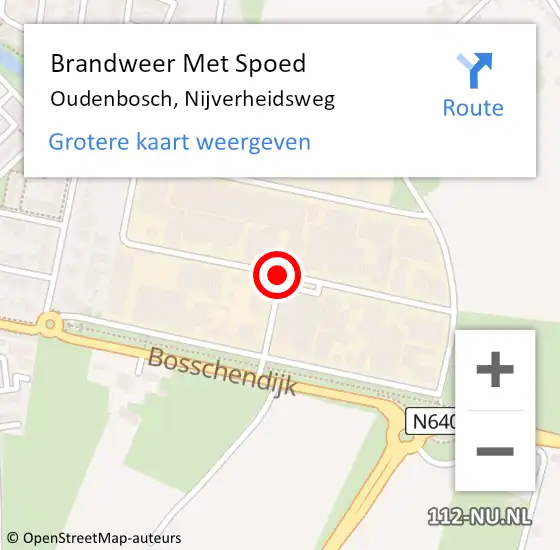 Locatie op kaart van de 112 melding: Brandweer Met Spoed Naar Oudenbosch, Nijverheidsweg op 15 januari 2018 19:34