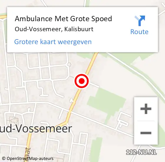 Locatie op kaart van de 112 melding: Ambulance Met Grote Spoed Naar Oud-Vossemeer, Kalisbuurt op 15 januari 2018 19:39