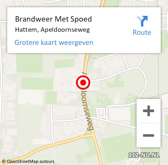 Locatie op kaart van de 112 melding: Brandweer Met Spoed Naar Hattem, Apeldoornseweg op 15 januari 2018 19:55