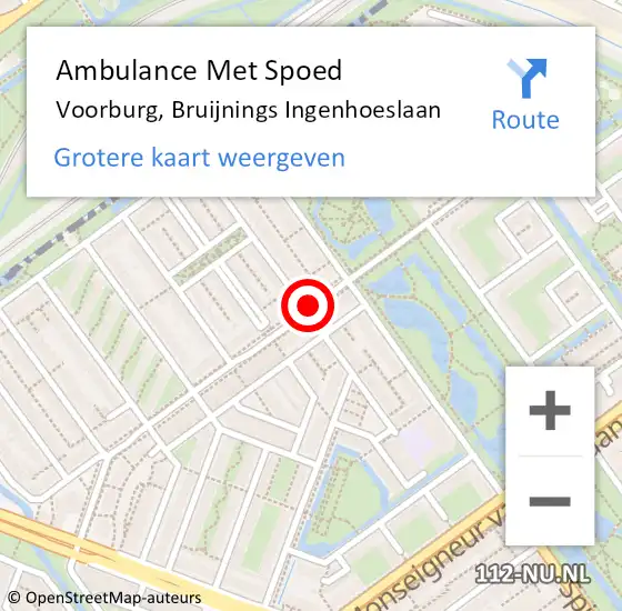Locatie op kaart van de 112 melding: Ambulance Met Spoed Naar Voorburg, Bruijnings Ingenhoeslaan op 15 januari 2018 20:48