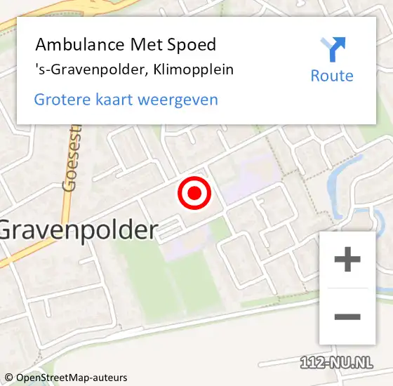 Locatie op kaart van de 112 melding: Ambulance Met Spoed Naar 's-Gravenpolder, Klimopplein op 13 februari 2014 09:27