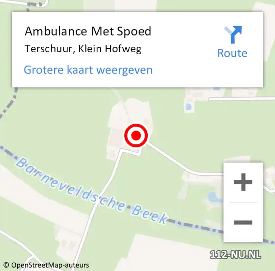 Locatie op kaart van de 112 melding: Ambulance Met Spoed Naar Terschuur, Klein Hofweg op 16 januari 2018 02:18