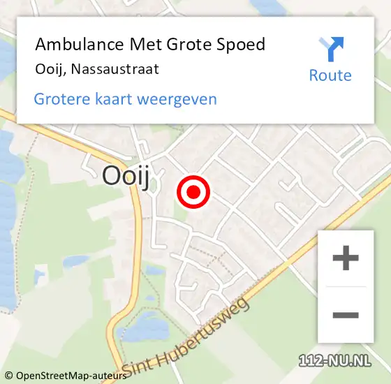 Locatie op kaart van de 112 melding: Ambulance Met Grote Spoed Naar Ooij, Nassaustraat op 16 januari 2018 06:26