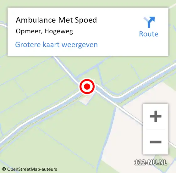 Locatie op kaart van de 112 melding: Ambulance Met Spoed Naar Opmeer, Hogeweg op 16 januari 2018 08:24