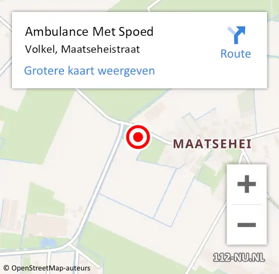 Locatie op kaart van de 112 melding: Ambulance Met Spoed Naar Volkel, Maatseheistraat op 16 januari 2018 08:55