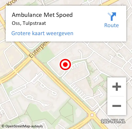 Locatie op kaart van de 112 melding: Ambulance Met Spoed Naar Oss, Tulpstraat op 16 januari 2018 09:55