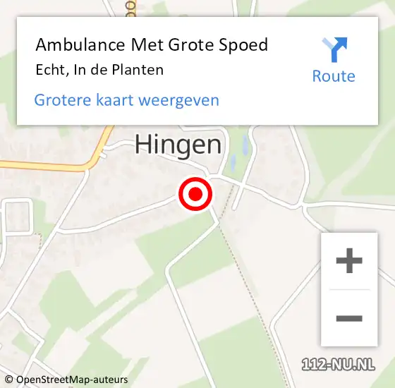 Locatie op kaart van de 112 melding: Ambulance Met Grote Spoed Naar Echt, In de Planten op 16 januari 2018 09:59