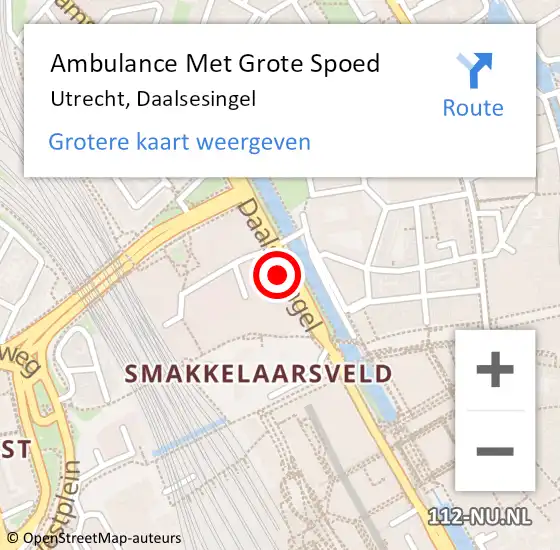 Locatie op kaart van de 112 melding: Ambulance Met Grote Spoed Naar Utrecht, Daalsesingel op 16 januari 2018 10:28
