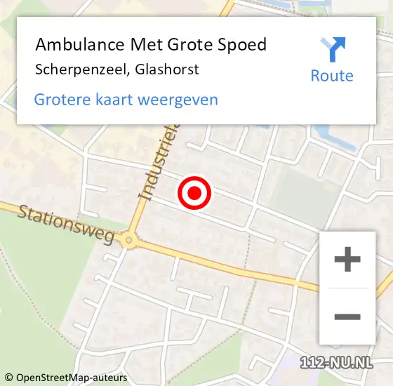 Locatie op kaart van de 112 melding: Ambulance Met Grote Spoed Naar Scherpenzeel, Glashorst op 16 januari 2018 11:01