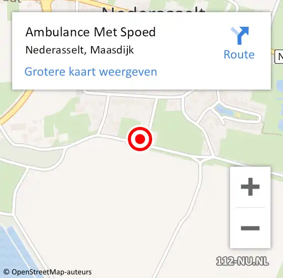Locatie op kaart van de 112 melding: Ambulance Met Spoed Naar Nederasselt, Maasdijk op 16 januari 2018 11:42