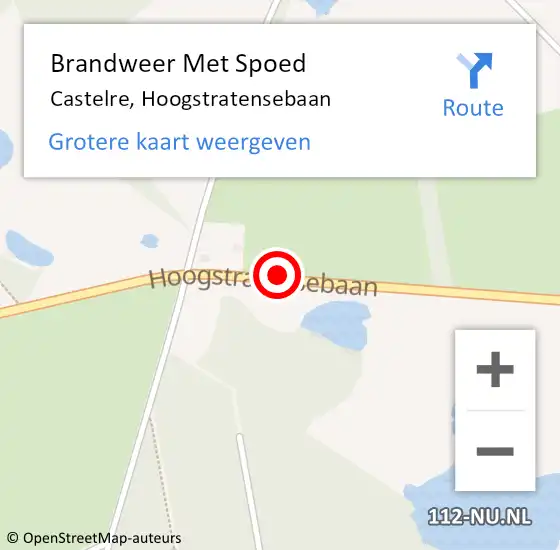 Locatie op kaart van de 112 melding: Brandweer Met Spoed Naar Castelre, Hoogstratensebaan op 13 februari 2014 10:13